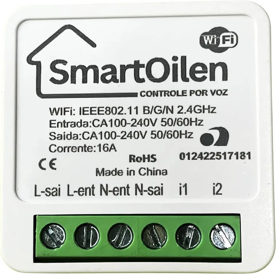 Mini Interruptor Inteligente Wi-Fi 16A – Compatível com Alexa e Google Home – SmartOilen