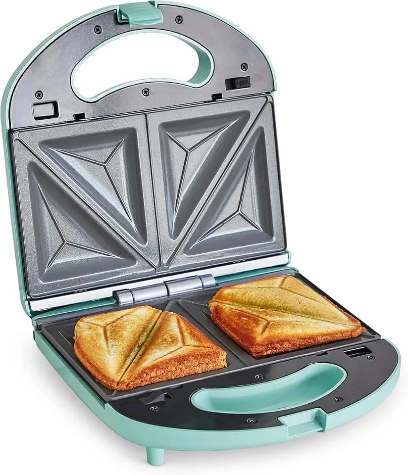 GreenLife Prensa de Prensa e Sanduicheira Pro Electric Panini Pratos Antiaderentes de Cerâmica Saudável, Luz Indicadora Fácil, Sem PFAS, Turquesa