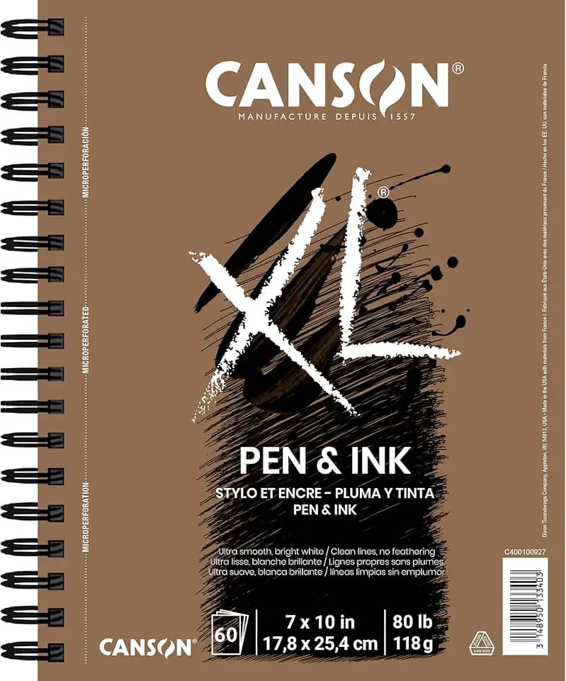 Papel Canson XL série Pen & Ink, branco, 17,8 x 25,4 cm