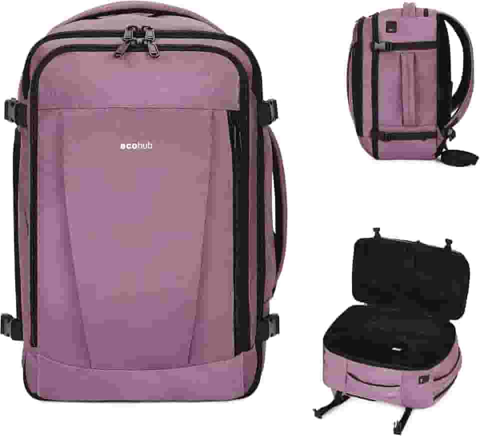 ECOHUB Mochila de viagem para itens pessoais, mochila com 13 bolsos, bolsas de mão para aviões