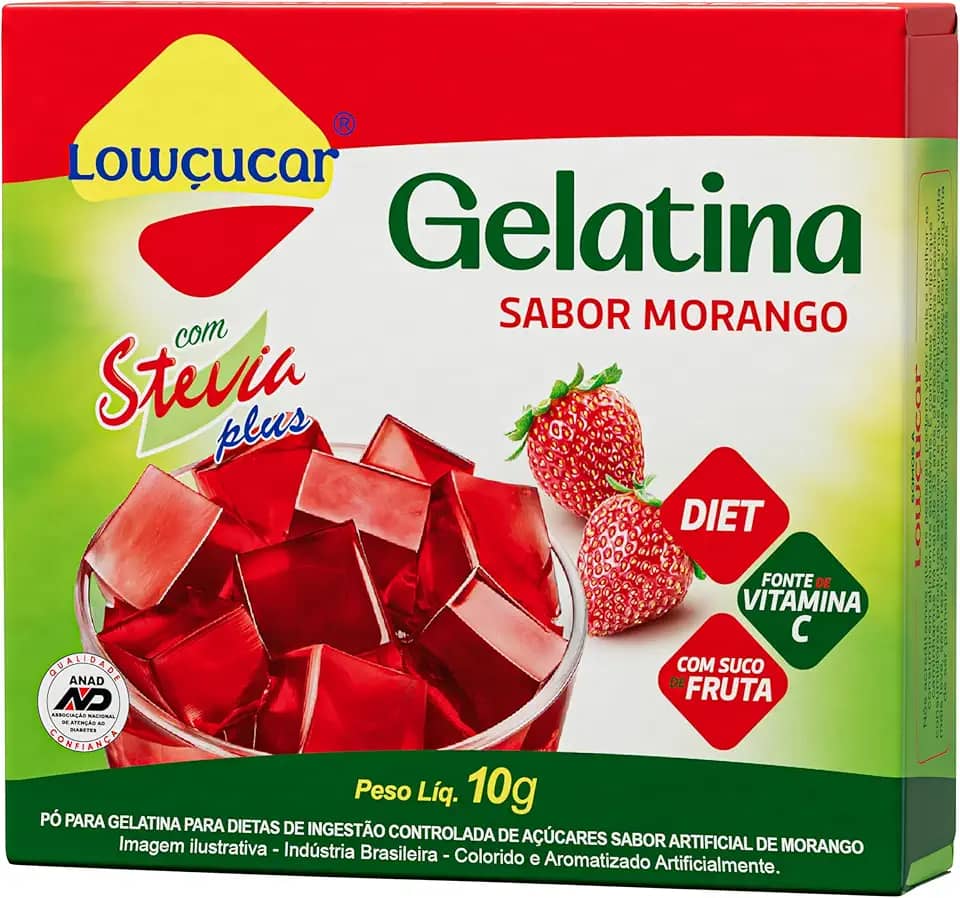 Lowcucar Gelatina Plus Com Stevia Morango 10G