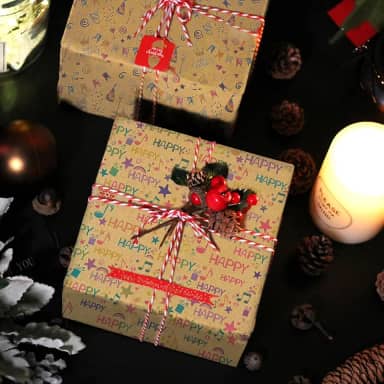 Conjunto de papel de embrulho, 6 folhas de 70 x 40 cm, papel decorativo para aniversário e festa, embrulho reciclado a granel decorativo para presente de Natal (marrom