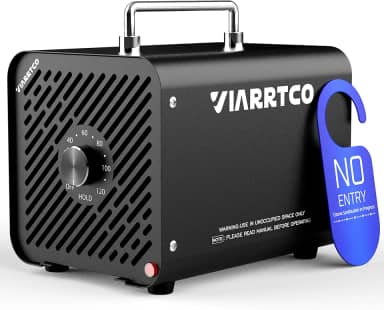 VIARRTCO Gerador de máquina de ozônio 30.000 mg/h - 6000 pés quadrados. Remoção de odores da máquina de ozônio para casa e carro com temporizador de 120 min. Tudo preto metálico