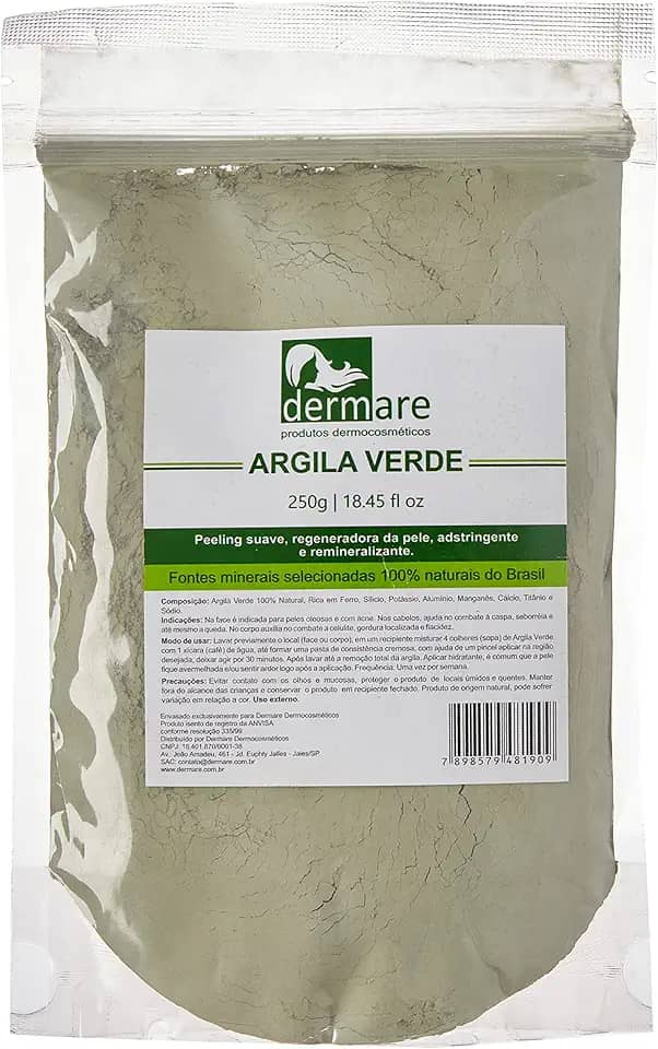 DERMARE Argila Verde Para Pele Oleosa 250G Dermare