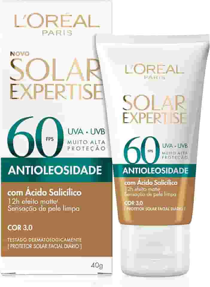 L’Oréal Paris Protetor Solar Facial L'Oréal Paris Solar Expertise Antioleosidade Fps60 Cor 3.0 Média 40G