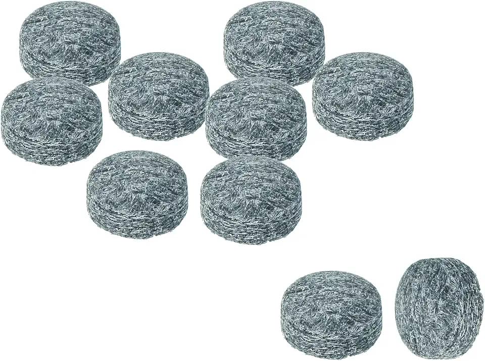 Pontas de taco de bilhar com diâmetro de 9 mm, pacote com 10 pontas de taco de bilhar pontas de substituição para bastões de sinuca, cinza