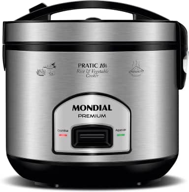 Panela Elétrica de Arroz, Mondial, Preto/Inox, 700W, 220V - PE-42-10X