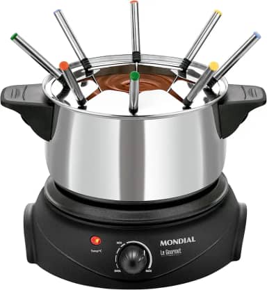 Panela Elétrica de Fondue, Mondial, Preto/Prata, 1200W, 110V - FD-02