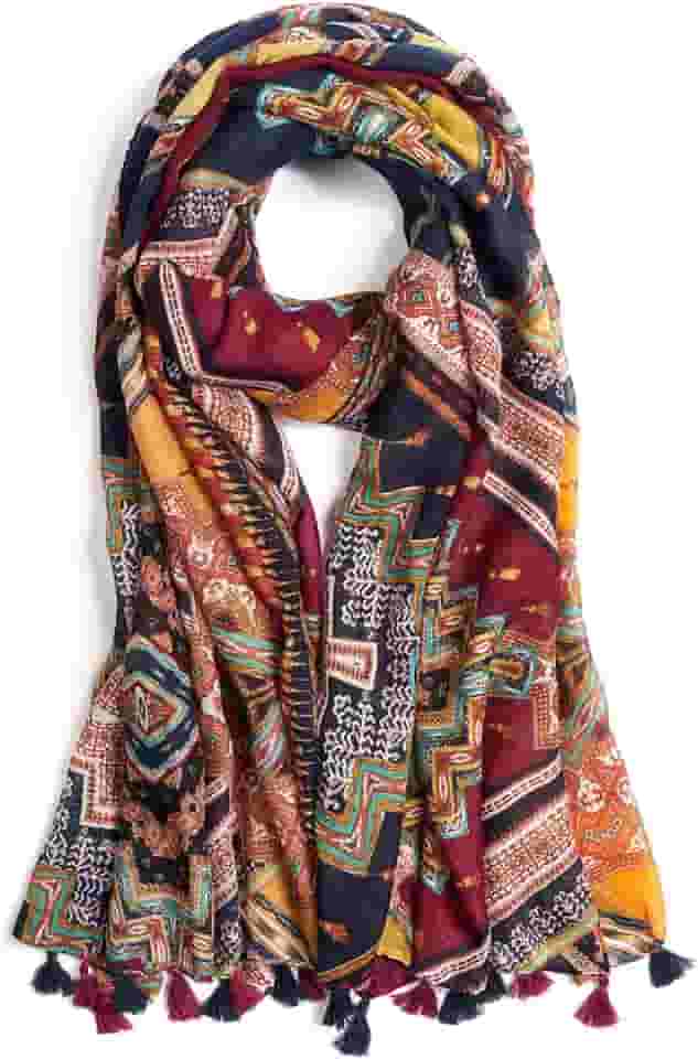 Cachecol feminino leve macio floral estampado leopardo cachecol outono inverno moda xale envoltório com franja