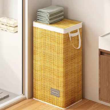 Cesto de Roupa Suja com Tampa, 100 Litros, Cesto de Roupa Suja Grande com Saco Removível com Alça, Cesto de Roupa Dobrável para Uma Muda de Roupa, Toalhas de Brinquedo, Estampa de Vime