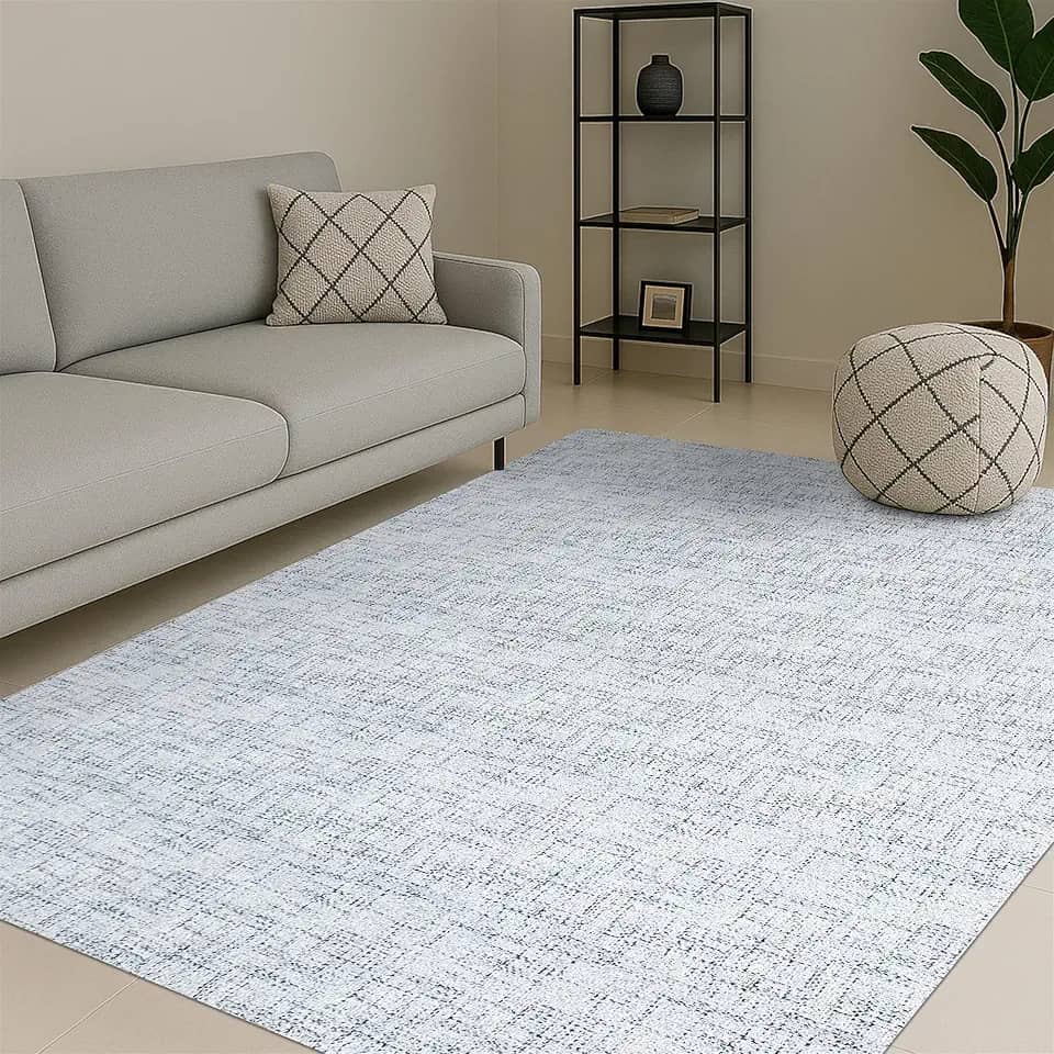 Tapete De Sala Antiderrapante Mescla 2,00 x 4,00 Moderno Tendência Cinza Grey