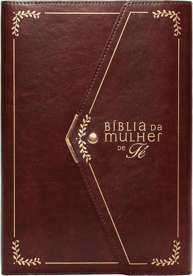 Bíblia da Mulher de Fé, NVI, Letra Grande, Couro-soft vinho com fechamento carteira: Nova Versão Internacional