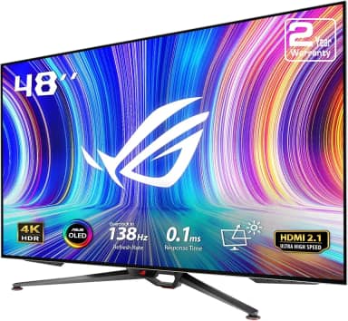 ASUS ROG Swift 48 polegadas 4K OLED monitor para jogos (PG48UQ) - UHD (3840 x 2160), 138Hz, 0,1ms, HDMI 2.1, True 10 bit, DCI-P3 98%, G-SYNC compatível, DisplayPort, USB, console pronto, controle