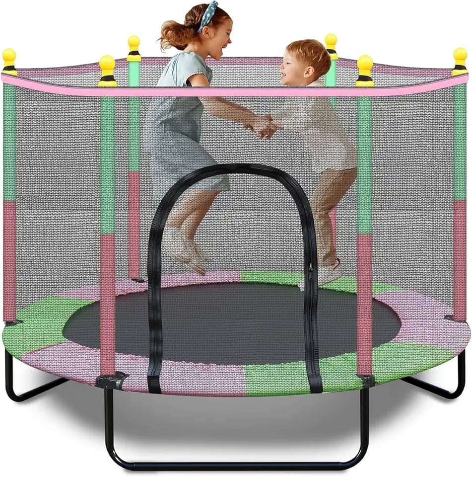 1,52m Lona para Área Interna e Externa (Até 350 kgs), Salto Preta de Molas Colorida, Pula Pula, Cama Elastica, Cama Elástica, Pula Pula Grande, Pula-Pula