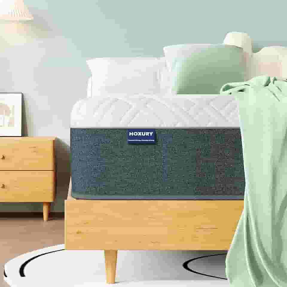 Colchão de espuma viscoelástica Queen Green Tea, 25 cm médio firme, verde