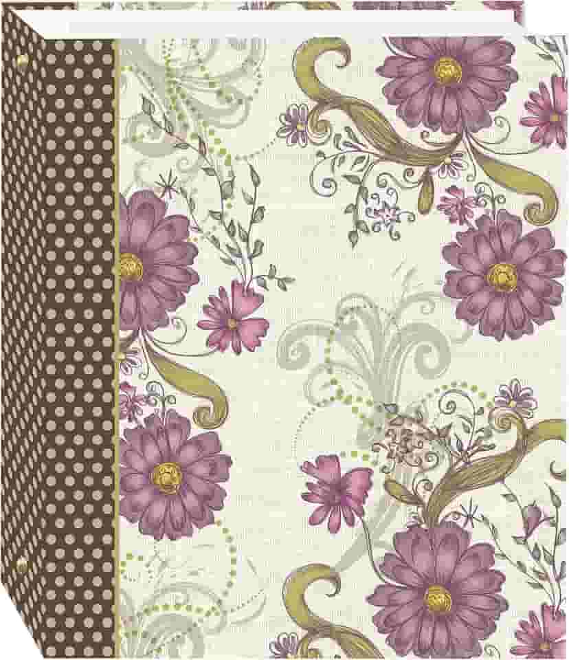 Álbum de fotos magnético autoadesivo Pioneer Photo Albums, 3 anéis, 50 folhas, design Berry Blossoms